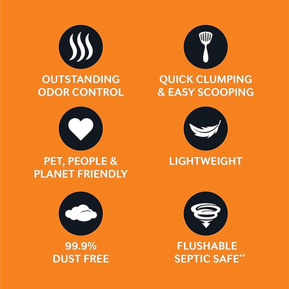 WORLD'S BEST CAT LITTER Low Tracking & Dust Control Multiple Cat Unscented 8-Pounds - Natural Ingredients, Quick Clumping, Flushable & Made in USA - Long-Lasting Odor Control & Easy Scooping