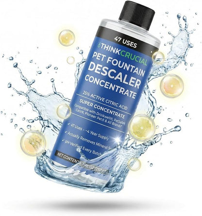 Think Crucial Pet Fountain Descaler – Drinkwell PetSafe Catit PETLIBRO – 47 Uses – 8 fl oz