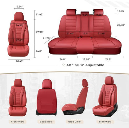 Coverado Car Seat Covers, Front Covers for Cars, Car Seat Cover Front Seats, Automotive Seat Cover, Waterproof, Leather Car Seat Cushion, Universal Interior Covers Seat Protectors for Most Cars