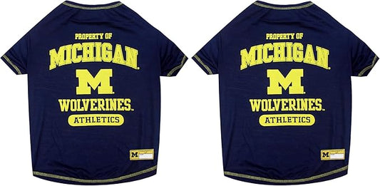 Pets First Collegiate Michigan Wolverines Dog T-Shirt, X-Large. - Licensed Shirt for Pets Team Colored with Team Logos.- Premium Stretchable Materials for The Comfrot of Your Dog & Cat. (Pack of 2)