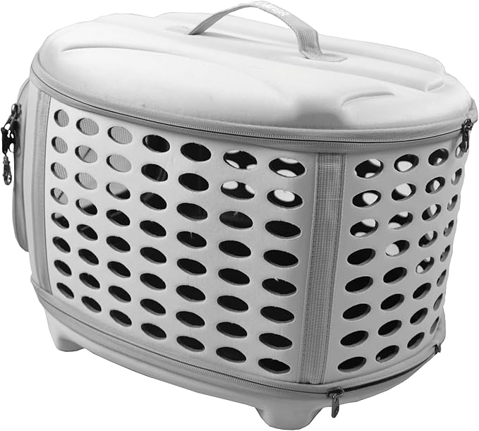 Pet Life ® Circular Shelled Military-Grade Lightweight Collapsable Travel Airline Approved Cat and Dog Carrier or Pet Kennel with Shoulder Straps