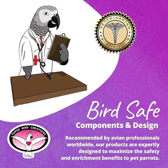 Super Bird Creations SB300 Mini Paper Party Bird Toy, Medium Bird Size, 4.5" x 2"