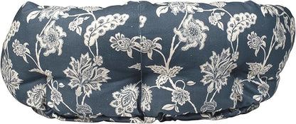 Fringe Studio INDIENNE Coastal Blue 29" W x 24" D x 9" H Medium Round Cuddler 100% Cotton Canvas Exterior, Machine Washable, PetShop Collection (215016)