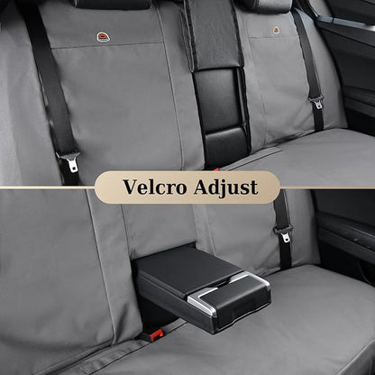 Coverado Universal Car Back Seat Covers - Canvas Rear Seat Cushions for Kids, Dogs & Most Vehicles - Gray