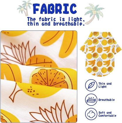 Hawaiian Dog Shirt – Lightweight and Breathable Summer T-Shirt with Tropical Prints, Fun Beach Outfit for Small, Medium, and Large Dogs, Perfect for Hot Days and Outdoor Vacation.Fruit XL