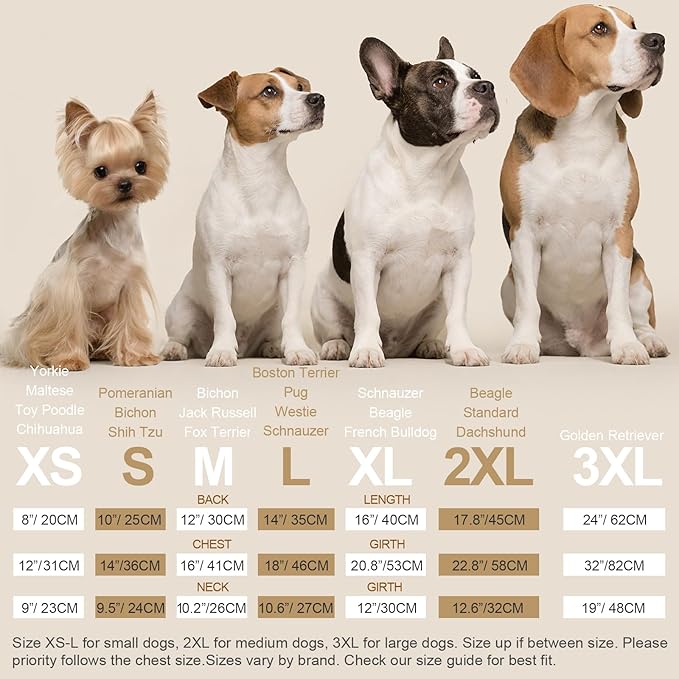 XPUDAC Dog Pajamas for Small Medium Dogs, Strechy Soft Dog Clothes for Dogs Girl Boy Pet Jumpsuit, Cat Onesie-S