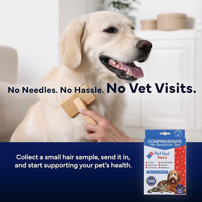 Better Life Science Pet Food & Environmental Sensitivity Hair Sample Testing Kit – Over 460 Items Tested – at-Home Non-Invasive Collection for Dogs & Cats – Informational Report for Pet Owners