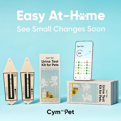 Pet Urine Test Kit with AI App | Dog & Cat Strips | Glucose, Protein, Blood, pH & More | 10 Wellness Indicators | 60s Non-Invasive at Home [5 Tests]