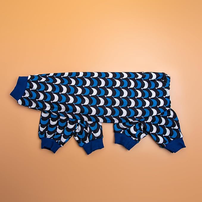 LovinPet Jammies for Large Dogs - Anti Licking & Anxiety Calming Dog Shirt, Lightweight Stretchy Summertime Print, Pitbull Shirt, Large Dogs Onesie, Pitbull Clothes, Dog Costume for Parties, Black L