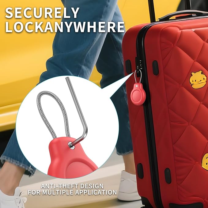 SPGUARD for Holder Case with Keychain 1st/2nd -4 Pack for Apple Holder with Wire Cable Lock Key Ring Chain Tagholder Accessories for GPS Item Tracker Kids,Keys,Luggage