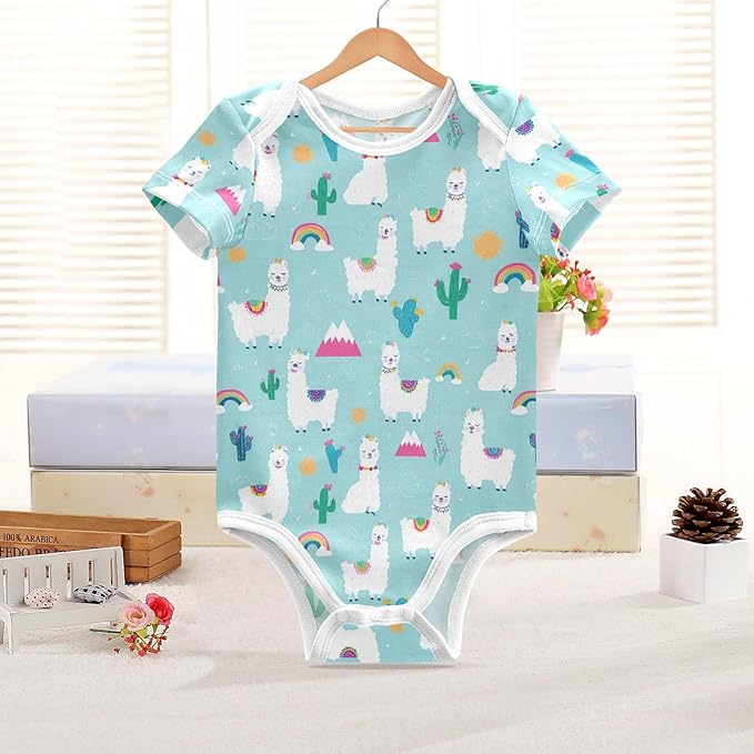 Bright Emotions Raccoons Baby Short Sleeve Bodysuits Romper Unisex Infant Outfit Wrapping Clothes for Boy Girl kids 3M