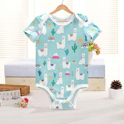 Bright Emotions Raccoons Baby Short Sleeve Bodysuits Romper Unisex Infant Outfit Wrapping Clothes for Boy Girl kids 3M