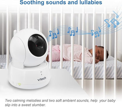 VTech VM923 Baby Monitor, 2.8” Screen, Pan-Tilt-Zoom, 1000ft Long Range, Night Vision, 2-Way Audio, Temperature Sensor, Lullabies, Secure Transmission No WiFi