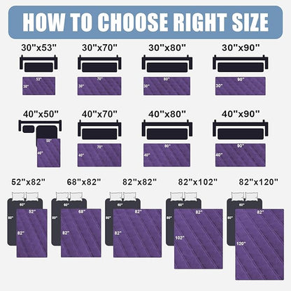 Smiry Waterproof Dog Bed Cover Pet Blanket, Soft Washable Dog Blanket for Furniture Bed Couch Sofa Reversible, Checkered (30"x70", Purple/Purple)