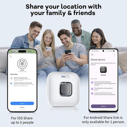 Hoxe Air Tracker Tags-4 Pack for iOS & Android, Smart Tag for Key, Bag, Pet | Dual System Luggage Tracker Compatible with Apple Find My & Google Find Hub App, Bluetooth Key Finder Replaceable Battery