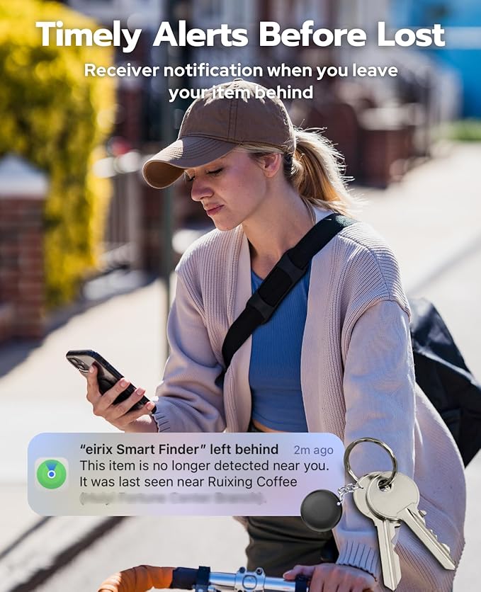 Mini Tags Smart Tracker Work with Apple Find My (iOS Only) 4-Pack, IP67 Waterproof, Keys Finder and Item Locator for Keys, Bags,Luggage and More (Not for Android)