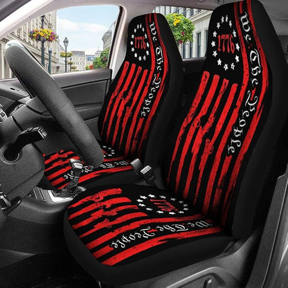 GENANY We The People Car Seat Covers Set of 2, American Breathable Front Seat Covers for Truck Sedan SUV, American Flag Car Accessories, for Women Men