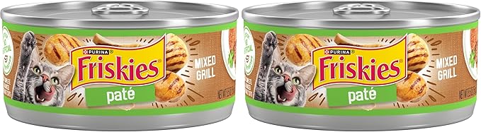 Friskies Purina Wet Cat Food, Pate Mixed Grill - (Pack of 48) 5.5 oz. Cans