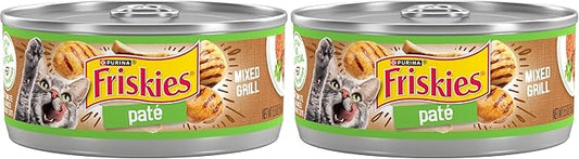 Friskies Purina Wet Cat Food, Pate Mixed Grill - (Pack of 48) 5.5 oz. Cans