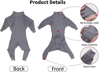 Xqpetlihai Dog Onesie Surgery Recovery Suit for Medium Large Dogs Recovery Shirt for Abdominal Wounds or Skin Diseases Bodysuit Dogs Pajamas (G,M)