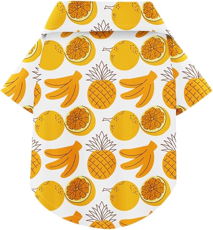 Hawaiian Dog Shirt – Lightweight and Breathable Summer T-Shirt with Tropical Prints, Fun Beach Outfit for Small, Medium, and Large Dogs, Perfect for Hot Days and Outdoor Vacation.Fruit XS