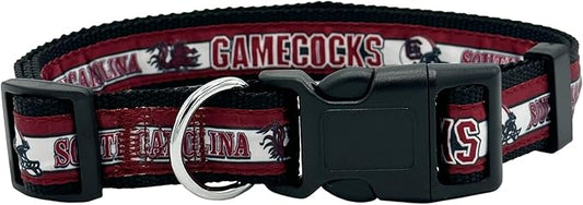 Pets First Collegiate PET Collar NEW VERSION South Carolina Gamecocks Dog Collar, Size Large. Best Sports Team Color for Dogs & Cats. A Shiny & Colorful Dog & Cat Collar Licensed by The NCAA