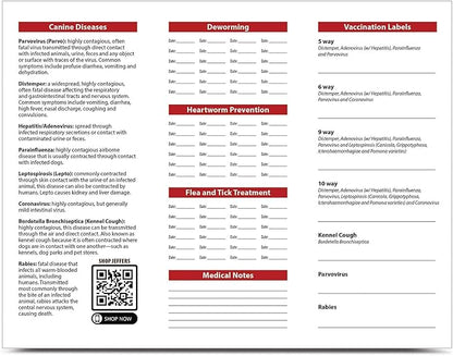 Jeffers Canine Health Records, Five Pack - Health Tracker & Monitor Logbook for Vaccinations, Treatment and Wellness, Includes Owner Info, Veterinary Record Keeper, Dog Care Organizer