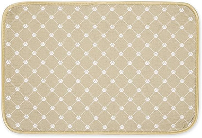 Bone Dry Machine Washable, Ultra Absorbent Pet Mat, 12x18, Taupe Trellis Print