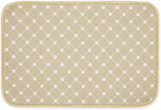 Bone Dry Machine Washable, Ultra Absorbent Pet Mat, 12x18, Taupe Trellis Print