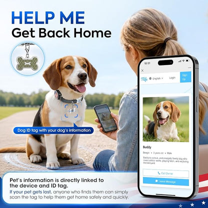Smart Dog GPS Tracker, Complimentary 12-Month Subscription, Live Pet Tracker with Virtual Fence, Dog Tracker for Dogs with Health & Behavior Monitoring, Escape Alerts, with Virtual Fence, Black