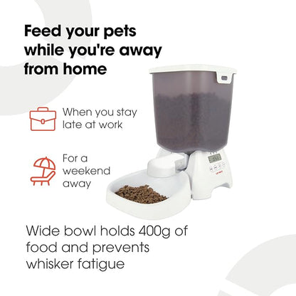 Cat Mate C3000 Automatic Dry Food Pet Feeder with Digital Timer, 3 Meals