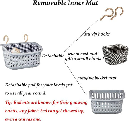 JWShang Small Rat Hammocks for Cage Chew Proof, Rat Warm Bed, Small Animal Hanging Hammock, Rat Cage Accessories for Small Animals Rat, Mouse, Guinea Pig, Chinchilla, Sugar Glider, Ferret