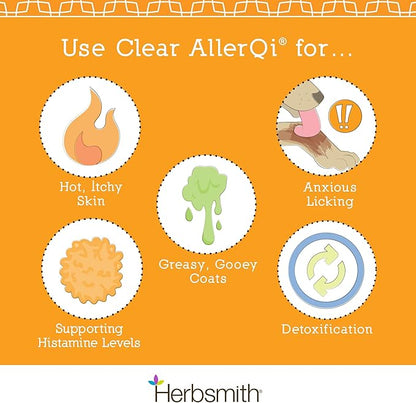 Herbsmith Clear AllerQi – Allergy Aid for Cats and Dogs – Pet Allergy Support – Anti Itch Pills for Dogs and Cats – 270 Tablet