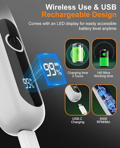 IREDOON 2026 New Pet Precision Trimmer, 35dB Low-Noise Dog Paw Trimmer with LED Light, Safe Curved Ceramic Blade Electric Pet Paw Grooming Kit for Dogs & Cats Paw, Ear, Face, Butt, Eyebrows