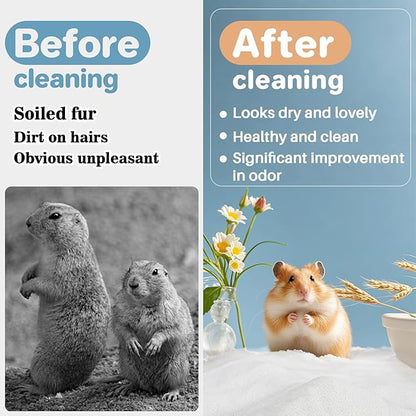 Sukh 14 OZ Hamster Sand Bath - Whit Fine Sand Hamster Bedding Reptile Silica Sand Gerbil Hideout for Hamster Chinchillas Gerbil Syrian Mice Small Animals Small Pets