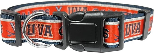 Pets First Collegiate PET Collar NEW VERSION Virginia Cavaliers Dog Collar, Size Large. Best Sports Team Color for Dogs & Cats. A Shiny & Colorful Dog & Cat Collar Licensed by The NCAA