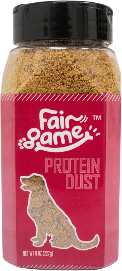 Fair Game Protein Dust Dog Food Topper, Free Range African Venison, High Protein 30%, Hormone Free, Air-Dried, 8 Oz