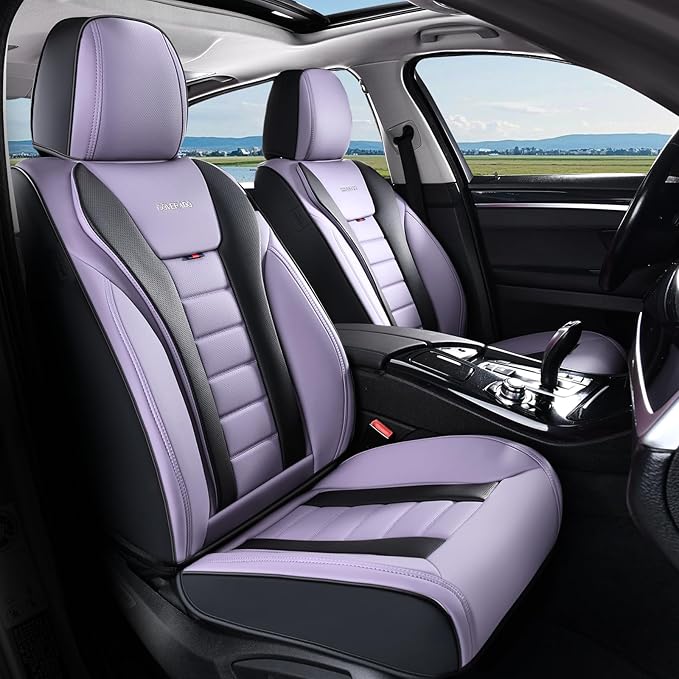 Coverado Car Seat Covers Full Set, Seat Covers for Cars, Front Seat Covers and Back Seat Cover Waterproof Leather Automotive Seat Cover, Universal Car Interior Protectors Cushion for Most Cars