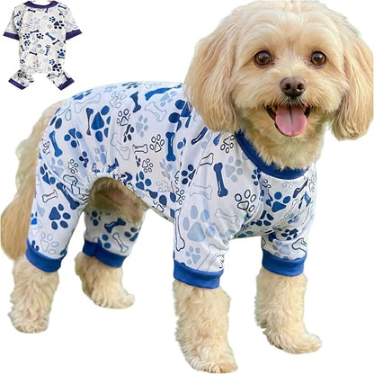 Vet-Approved Calming Dog Onesie Pajamas | High-End Hypoallergenic Polyester | Ultra-Premium & Cute for Small, Medium Dogs Holiday Clothes & Recovery Suit | All-Season L