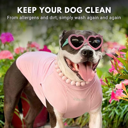 Spark Paws Sunblock Dog T-Shirt, SPF30 Protection, Lightweight Breathable Quick Dry for Dogs with Sensitive Skin - Purple & Pink (Set of 2) - S