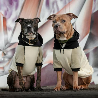 Spark Paws Dog Hoodie – Premium Dog Sweater for Small, Medium, and Large Dogs | Warm Outfits for French Bulldogs, Pitbull, Puppy, Winter Jacket Alternative - Olive Cream - 2XL