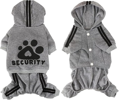 Dog Hoodie Security Clothes 4 Legs Jumpsuit Sweatshirt Hoodies Soft & Warm Dog Outfit Pullover Dog Winter Clothes Sweater for Small Medium Large Dogs Cats (Gray, XX-Large)