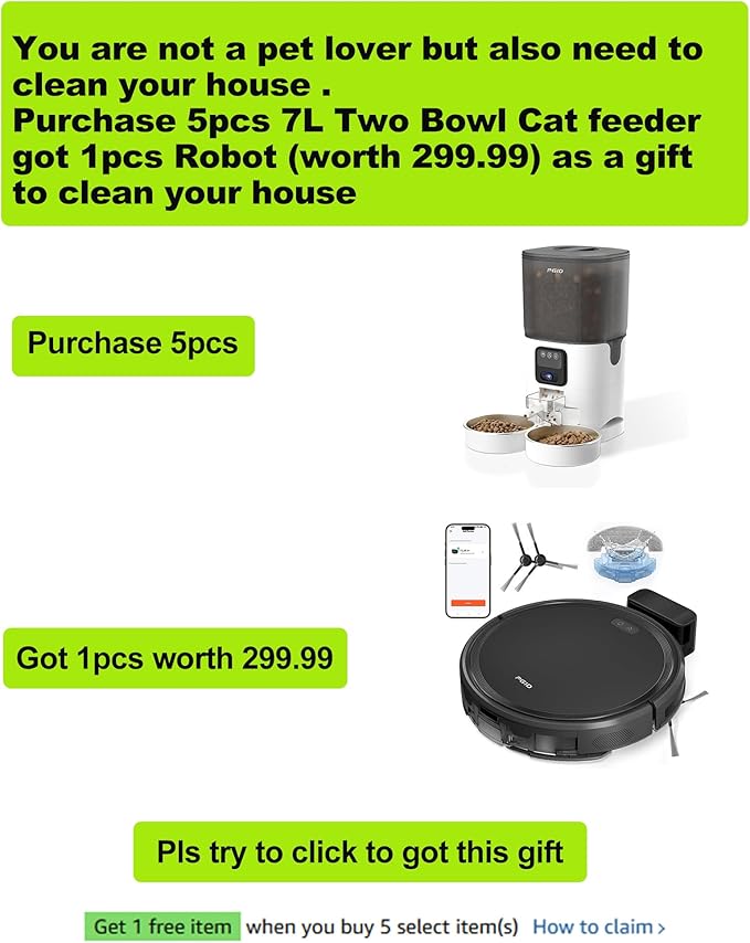 7L Automatic Pet Feeder with 1080P HD Wide Angle Camera, Smart WiFi Function, App Controlled, Night Vision Feature, Two-Way Audio, Suitable for Cats and Dogs.