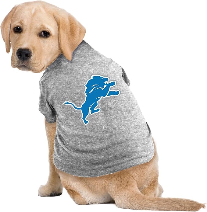 Littlearth NFL Detroit Lions Pet T-Shirt, Team Color, Large