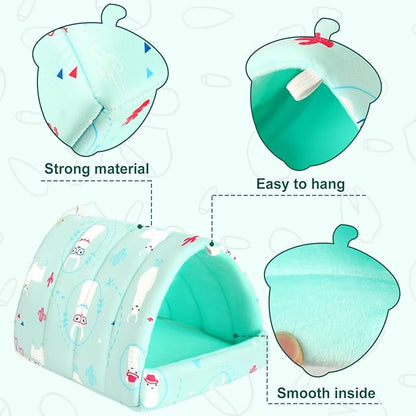 UPINS 2 Pack Guinea Pig Bed, Guinea Pig Hideout Washable Small Animal House Cage Accessories for Dwarf Rabbits Chinchillas Hamsters Hedgehogs Ferrets Bearded Dragons and Rats