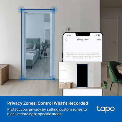 Tapo 4K Indoor Pan/Tilt Wired Security Camera - Works as a Baby Monitor, Person/Pet Detection, Facial Recognition, 360° AI Motion Tracking, Subscription-Free Local Storage or Optional Cloud, C260