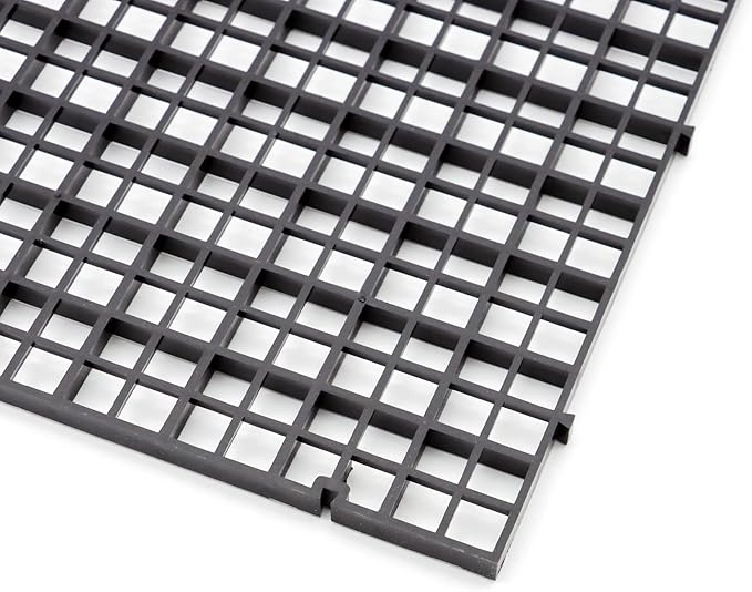 Aquarium Fish Tank Bottom Isolation 4 Pcs, Plastic Egg Crate Grid Divider Tray Egg (L 4pcs Black)