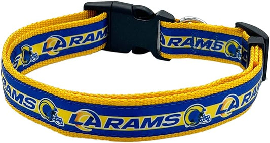 NFL PET Collar Los Angeles Rams Dog Collar, Medium Football Team Collar for Dogs & Cats. A Shiny & Colorful Cat Collar & Dog Collar Licensed by the NFL