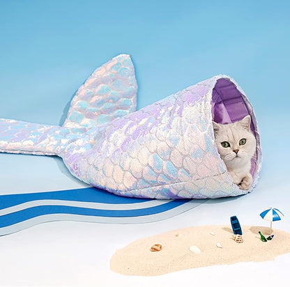 Cat Litter Mermaid pet Sleeping Bag Winter Warm Three-Dimensional Non-Collapse Stuffing pet pad Four Seasons Universal Cute cat Bed