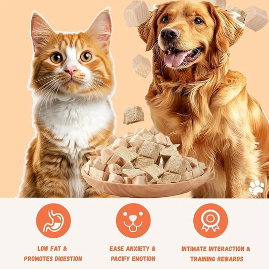 Freeze-Dried Chicken & Duck Meal Balanced Mixers - Dog & Cat Treats Food Topper - Perfect for Picky Eaters - Grain-Free, Protein Rich Recipe (2.0 oz, Chicken and Duck Mix)